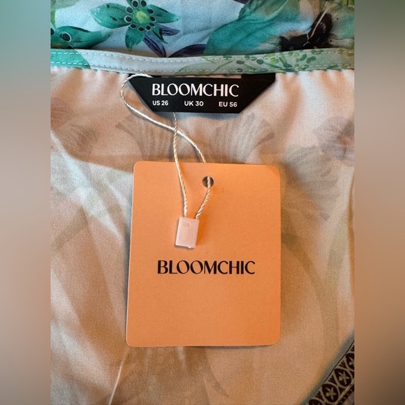 BloomChic Mint Floral drawstring waist Maxi Dress NWT 26 - Picture 7 of 8